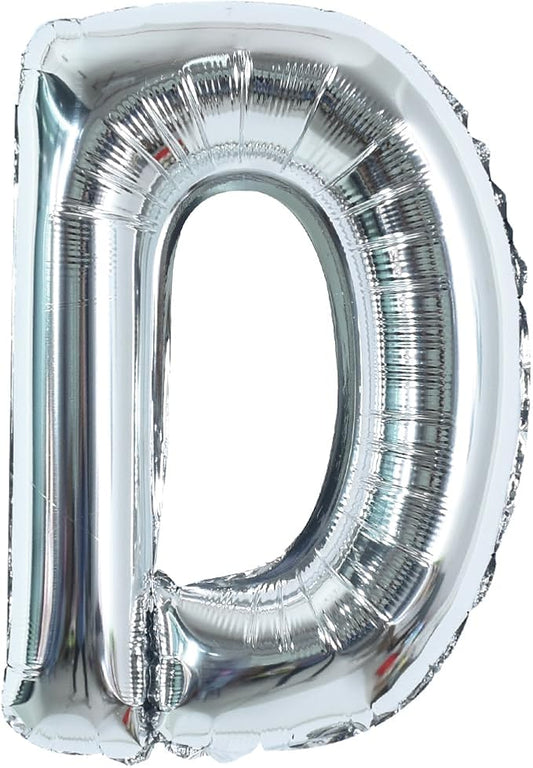 TONIFUL 40 Inch Large Silver Letter D Balloons, Foil Mylar Big Letter Balloons for 2026 New Year Eve Graduation Wedding Baby Shower Birthday Party Anniversary Supplies Decorations