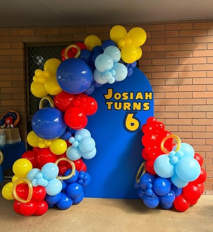 Carnival Circus Balloon Garland Arch Kit 153pcs with Star, Red Blue Yellow Primary Color Balloons Rainbow Multicolor Confetti Balloons for Birthday Circus Theme Carnival Party Theme Decoration