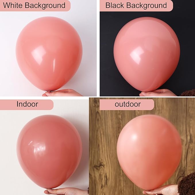 RUBFAC 129pcs Retro Pink Balloons Different Sizes 18 12 10 5 Inch, Latex Blush Balloon Garland Arch Kit for Valentine's Day Birthday Baby Shower Wedding Princess Boho Theme Party Decoration
