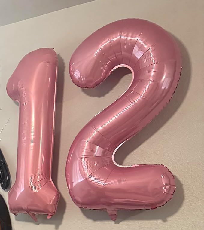 Pastel Pink 10 Balloons, 40 Inch Large Light Pink Foil Number Balloons 0-10, Self-Sealing 10th Birthday Balloon for Girls Women Anniversary Baby Shower Princess Party Decorations Supplies