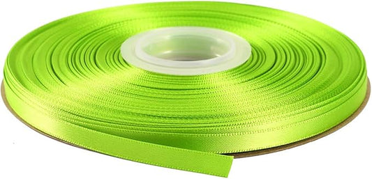 ITIsparkle 1/4" Inch Double Faced Satin Ribbon 50 Yards-Roll Set for Gift Wrapping Scrap Books Party Favor Hair Braids Baby Shower Decoration Floral Arrangement Craft Supplies, Apple Green Ribbon