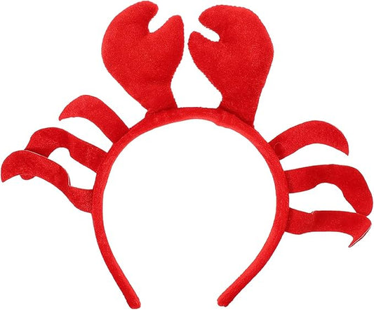 INOOMP Crawfish Headband Lobster Head Bopper Lobster Headband Red Headwear Costume Animal Cosplay for Halloween Dress Up Christmas Party