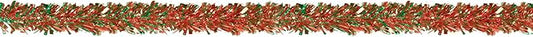 Beistle Metallic Festooning Garland Christmas Party Supplies, Hanging Decorations, 4" x 15', Red/Green