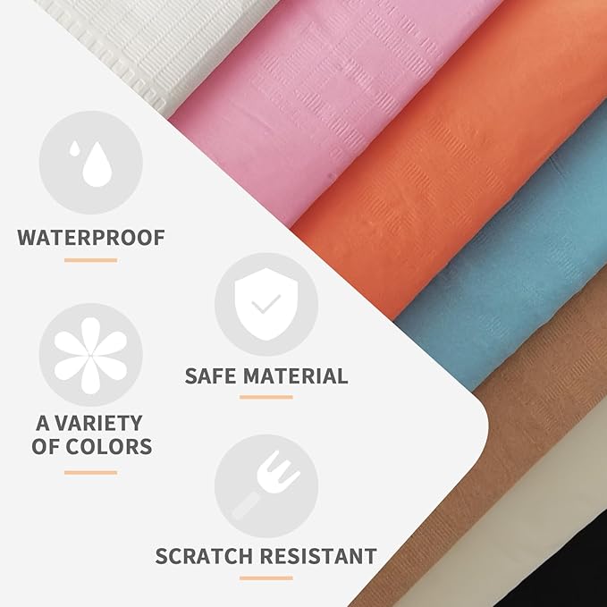 [6 Pack] Cream White Paper Tablecloth Disposable for Rectangle Tables, 54 X 108 Inch Party Table Cover with Plastic Backing, Waterproof 3 Ply Table Cloth for Graduation Wedding Event, New Pattern