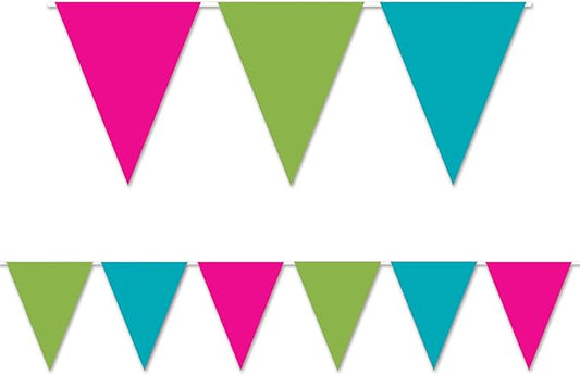 Beistle CLGT Indoor Outdoor Pennant Banner, 10-Inch by 12-Feet