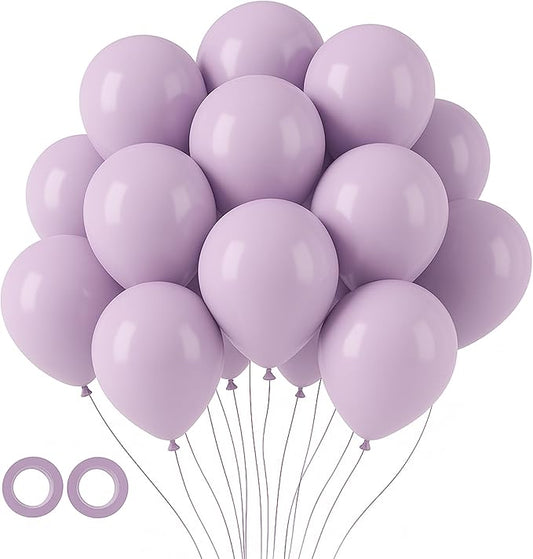 Voircoloria 105pcs Lilac Purple Balloons 12inch Party Latex Balloons for Birthday Graduation Baby Shower Anniversary New Year Holiday Party Decorations