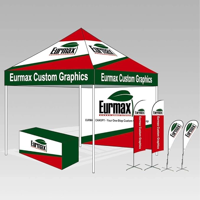 Eurmax USA 5x5ft Pop Up Canopy, Commercial Instant Tent for Outdoor Events, Patented No-Tip Rolling Storage Bag with 4 Sandbags, UV & Water Resistant, Heavy Duty Portable Shelter Gazebo,Burgundy