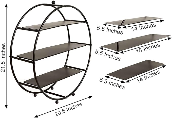 Efavormart 21" Matte Black Metal Tiered Cupcake Stand, 3 Tier Dessert Cupcake Holder Display Stand