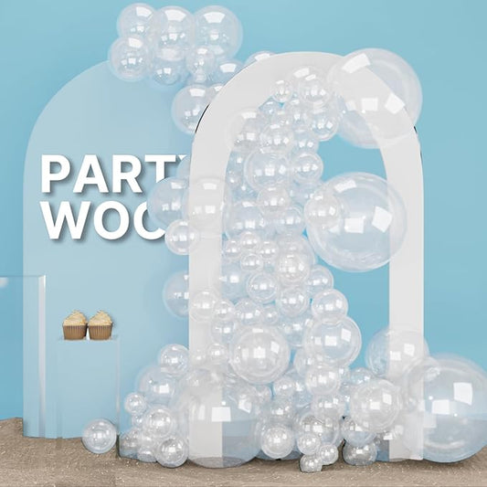 PartyWoo Clear Balloons 155pcs Different Sizes of 18 12 10 5 Inch Transparent Balloon Arch Kit for Graduation Wedding Baby Shower Bridal Shower Anniversary Birthday Party Decorations Clear-Y2