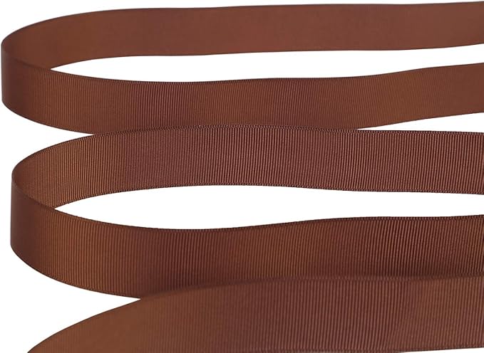 Ribbonitlux 1" Wide Solid Grosgrain Ribbon 25 Yards (850-Brown）, Set for Gift Wrapping, Party Decor, Sewing Applications, Wedding and Craft