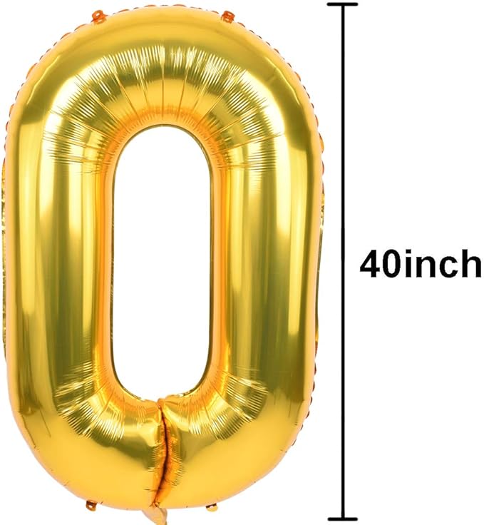 TONIFUL 40 Inch Gold Large Numbers Balloon 0-9,Foil Mylar Big Number Balloon Digital 7 for 2026 Graduation New Year Eve Birthday Party,Wedding, Baby Shower Engagement Photo Shoot, Anniversary