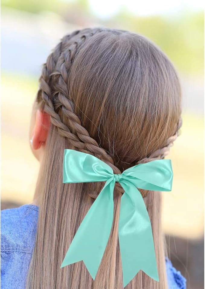 TONIFUL 4 Inch Wide Aque Turquoise Satin Ribbon 22yd Fabric Large Ribbon for Cutting Ceremony Grand Opening Chair Sashes Table Hair Bows Floral Sewing Craft Gift Wrapping Wedding Party Decoration