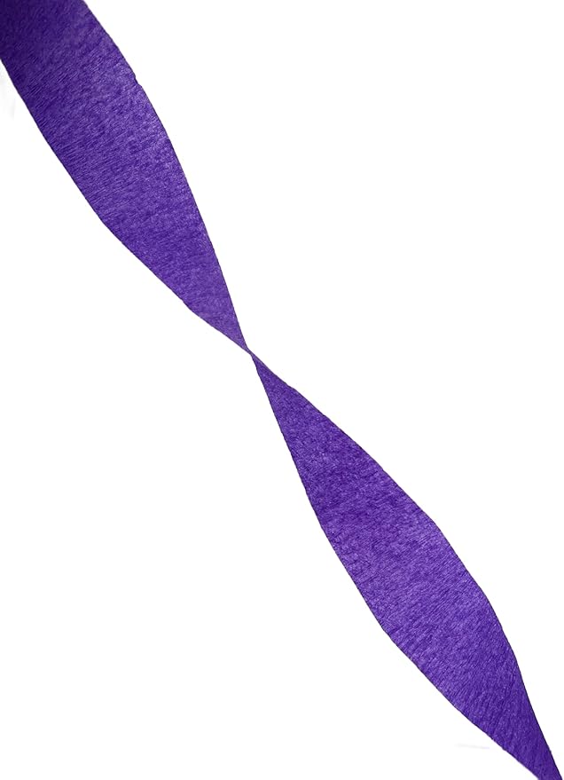 K-Kraft USA-Made Hanging Decorative Crepe Paper Streamers for Birthday, Party, Holiday, School, Wedding, Shower, or Graduation (Purple and Gold Yellow, 2 Rolls Each)