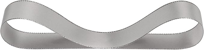 1" Double Face Satin Ribbon with Silver Edge 25 Yards (007-Shell Grey), Perfect for Gift Wrapping, Party Decor, Wedding and Craft