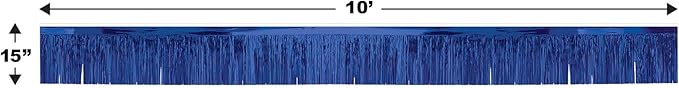 Beistle Blue Metallic Plastic Fringe Drape Banner For Parade Floats Mardi Gras Decorations Tinsel Curtain Photo Booth Prop Backdrop Birthday Party Supplies