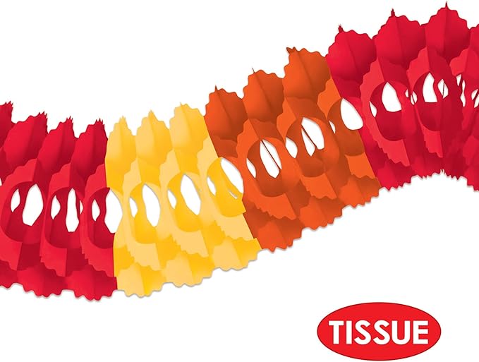 Beistle Tissue Paper Thanksgiving Arcade Garland Harvest Autumn Fall Party Decorations