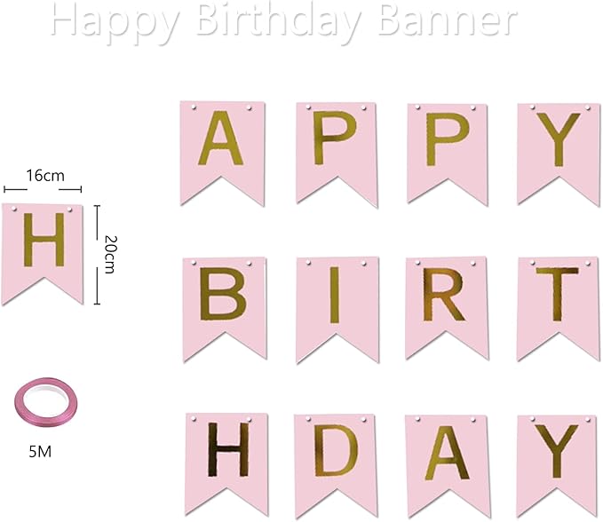 Happy Birthday Banner Party Banner Birthday Hanging Decoration for Women Men Girls Boys Adults Pets Party Backdrop Wall Decor Party Supplies