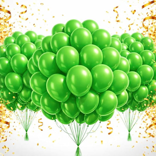 Green Balloons 100 Pack, 12 Inch Latex Party Balloons, Round Helium Light Green Balloons for Birthday Jungle Themed Bridal Shower Christmas Celebration Decorations