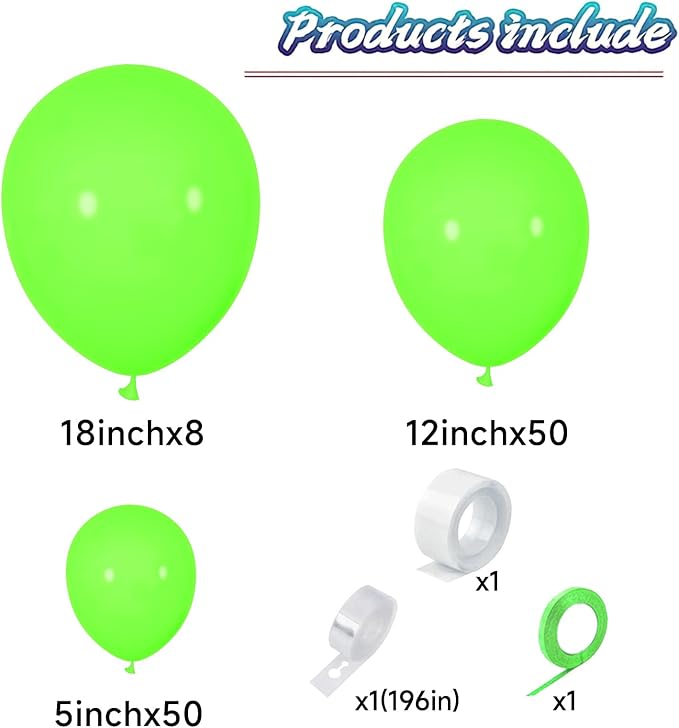 Light Green Balloon Arch Kit 111Pcs 18 12 5 Inch Latex Party Balloons Garland for Birthday Baby Shower Wedding Engagement Anniversary
