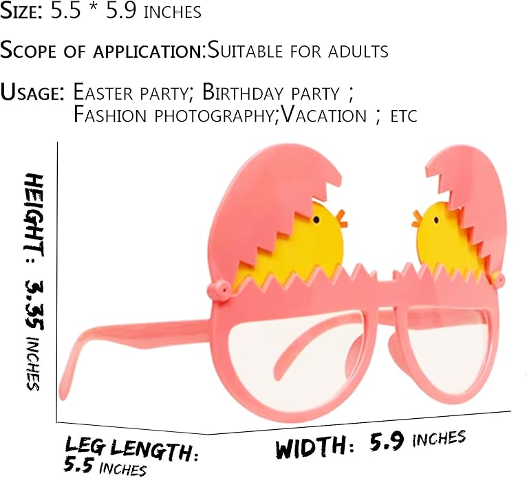 Party Glasses -2Pcs Funny Plastic Glasses for Party Costume Accessories- Birthday Party Favors