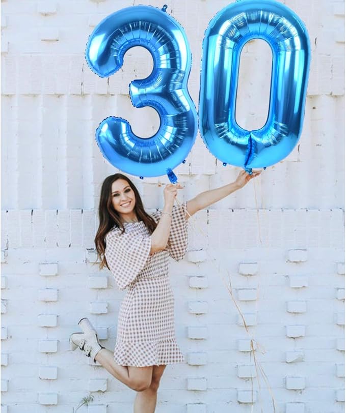 TONIFUL 40 Inch Blue Large Numbers Balloon Birthday Party Decorations, Foil Mylar Big Number Balloon Digital 10 for 2026 Graduation New Year Eve 10th Birthday, 10th Anniversary, Graduation Ceremony