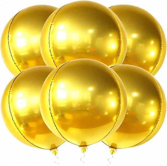 KatchOn, Big Gold Foil Balloon - 22 Inch, Pack of 6 | Gold Mylar Balloons for Golden Party Decorations | Metallic Gold Balloon Birthday Party Decor, Wedding, Gold Graduation Decorations 2026