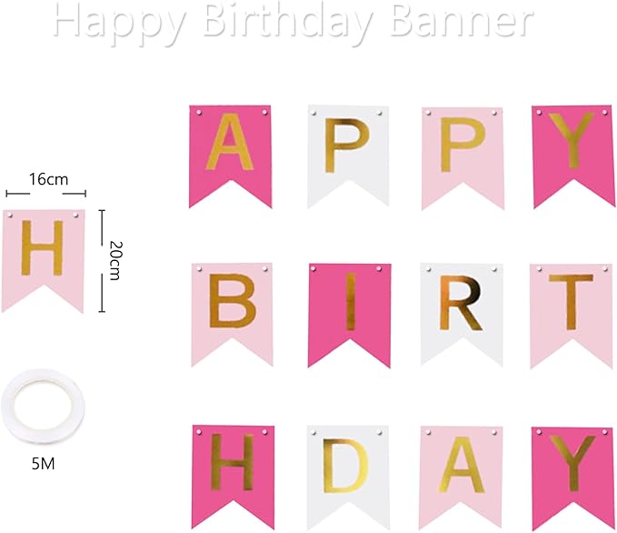 Happy Birthday Banner Party Banner Birthday Hanging Decoration for Women Men Girls Boys Adults Pets Party Backdrop Wall Decor Party Supplies