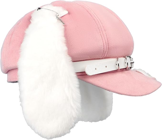 JIAHG Sweet Puppy Ears Beret Hat Cute Bunny Animal Ear Lolita Cabbie Cap Adjustable French Painter Y2K Fashion Beanie Cap