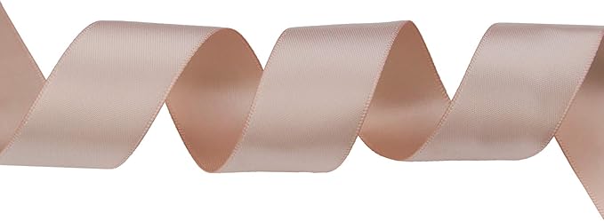 ITIsparkle 1" Inch Double Faced Satin Ribbon 50 Yards-Roll Set for Gift Wrapping Scrap Books Party Favor Hair Braids Baby Shower Decoration Floral Arrangement Craft Supplies, Vanilla Ribbon