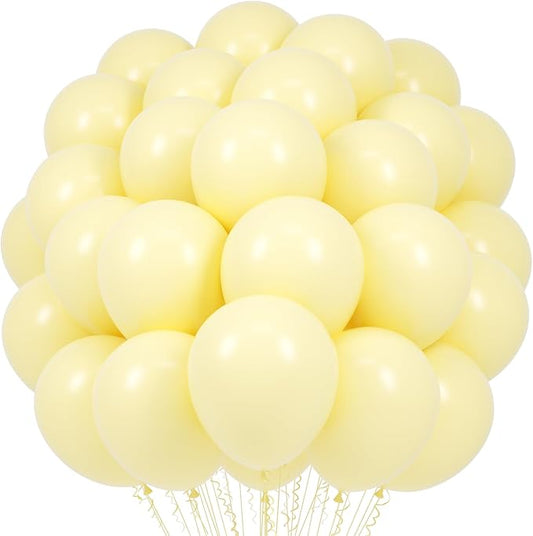 Voircoloria Pastel Yellow Balloons, 66pack 12inch Light Yellow Latex Party Balloons for Birthday Baby Shower Graduation Wedding Gender Reveal Anniversary Party Decorations