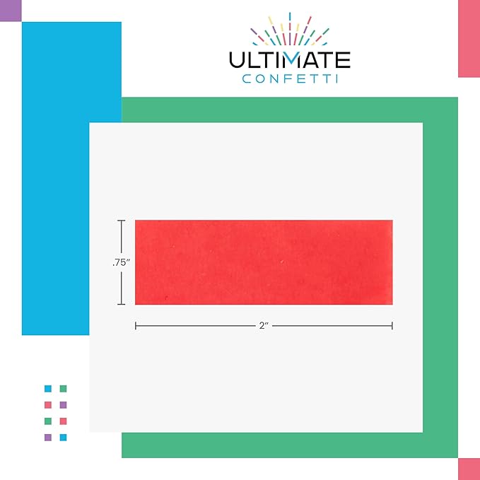Ultimate Confetti, Red, White and Blue Biodegradable Confetti - Rectangular Flame-Resistant Tissue Paper Confetti for Cannon and Launcher use – Best for Gender Reveal, and Parties - 20 lb, 320 oz