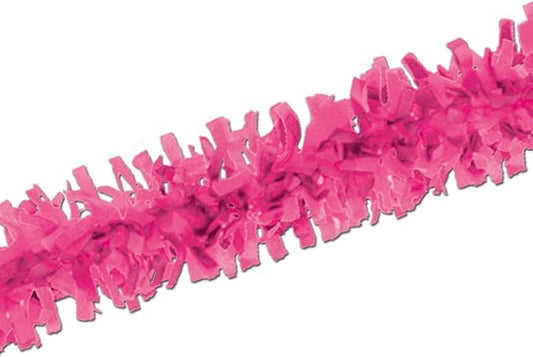 Beistle Cerise Pink Tissue Festooning Garland-1 Pc