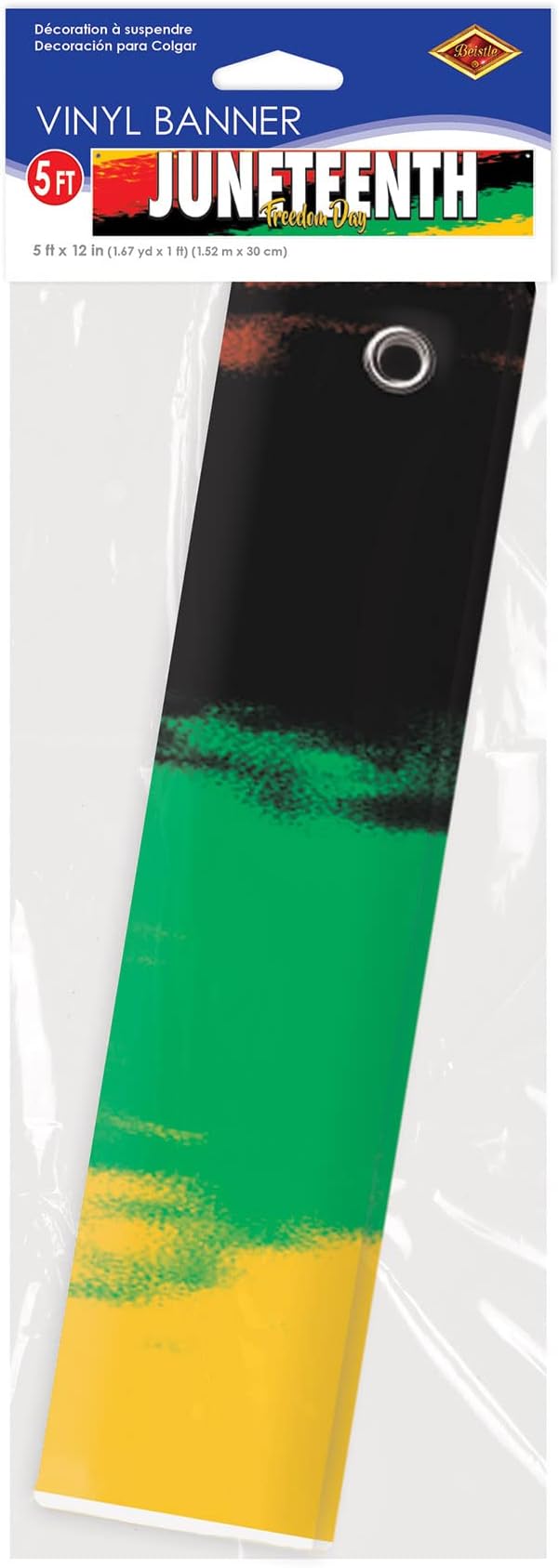 Beistle Vinyl Outdoor Happy Juneteenth Banner for June 19th Independence Freedom Day Black History Party Decorations
