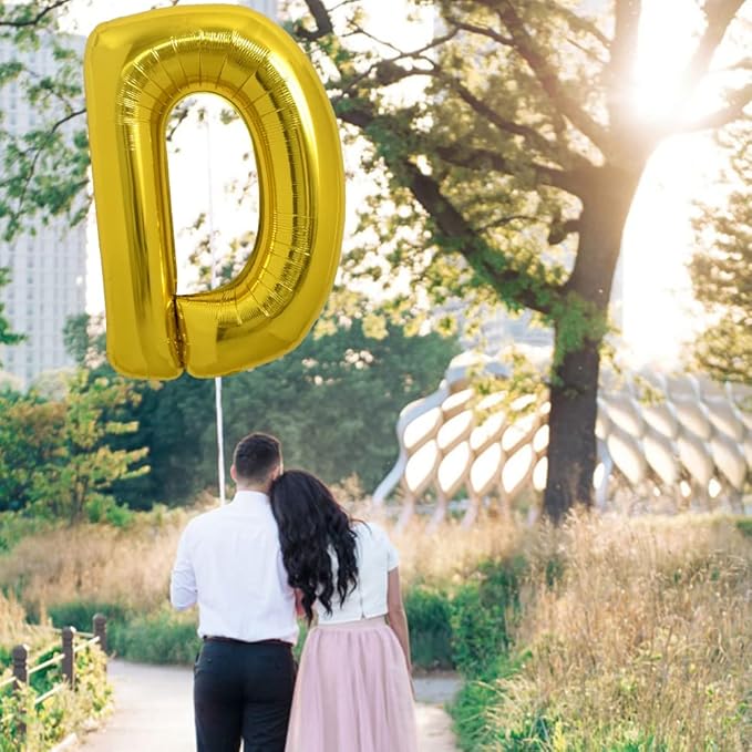 TONIFUL 40 Inch Large Gold Letter D Balloons, Foil Mylar Big Balloons for 2026 New Year Eve Graduation Wedding Baby Shower Birthday Party Anniversary Decorations