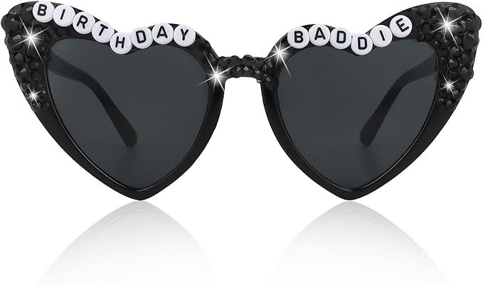 CIEHER Birthday Glasses for Women Girls Rhinestones Birthday Sunglasses Birthday Accessories Party Favors