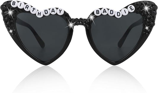 CIEHER Birthday Glasses for Women Girls Rhinestones Birthday Sunglasses Birthday Accessories Party Favors