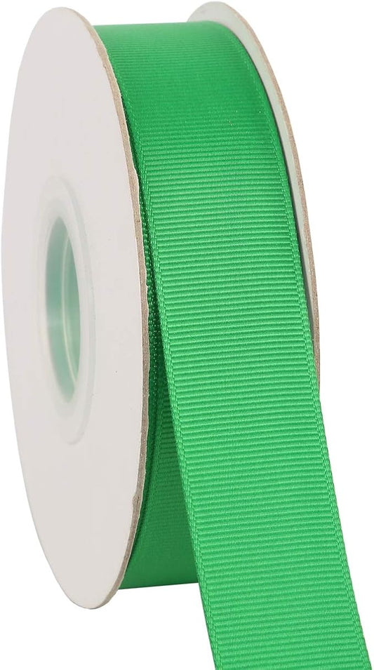 Ribbonitlux 1" Wide Solid Grosgrain Ribbon 25 Yards (580-Emerald）, Set for Gift Wrapping, Party Decor, Sewing Applications, Wedding and Craft