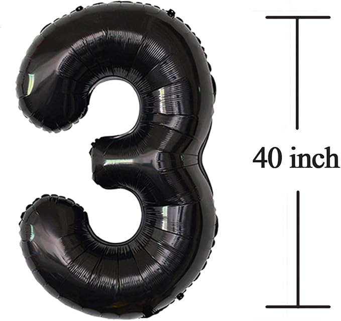 36 Balloon Numbers Black Happy 36th Birthday Balloons Decoraions for Men 40 Inch Big Gaint Foil Mylar Black Number Balloons