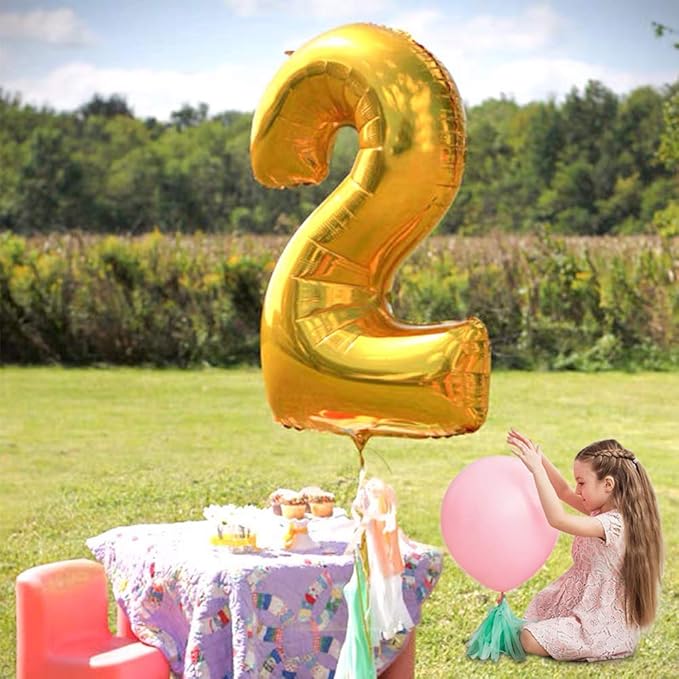 TONIFUL 40 Inch Gold Large Numbers Balloon 0-9,Foil Mylar Big Number Balloon Digital 7 for 2026 Graduation New Year Eve Birthday Party,Wedding, Baby Shower Engagement Photo Shoot, Anniversary