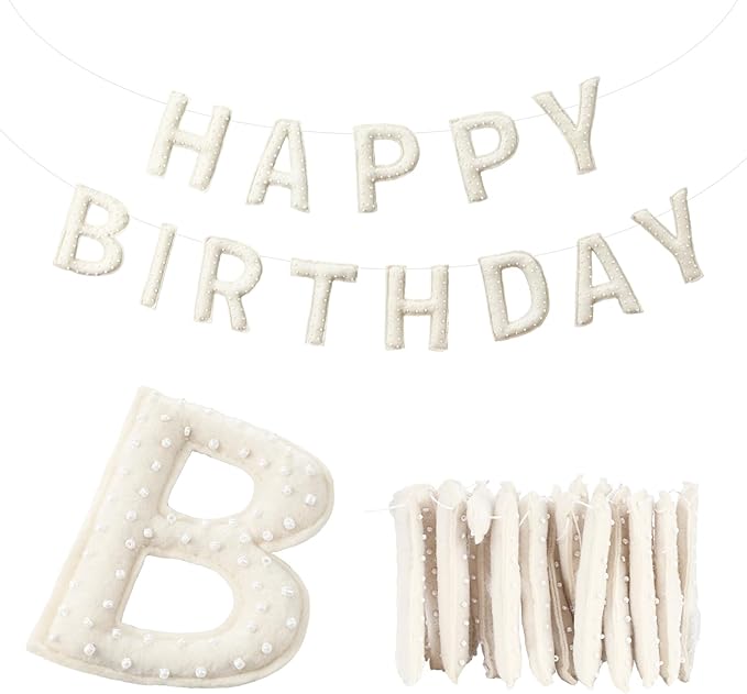 Suncalla Pre-strung Happy Birthday Banner Sign Reusable Felt Happy Birthday Garland Hanging Decorations Party Bunting Garland for Party Decor Photo Pro Home Backdrop (Bohemian)
