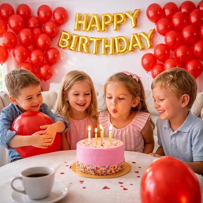 Red Balloons 100 Pack, 12 Inch Red Latex Balloons, Round Helium Balloons for Christmas New Years Wedding Birthday Patriotic Graduation Theme Party Decorations