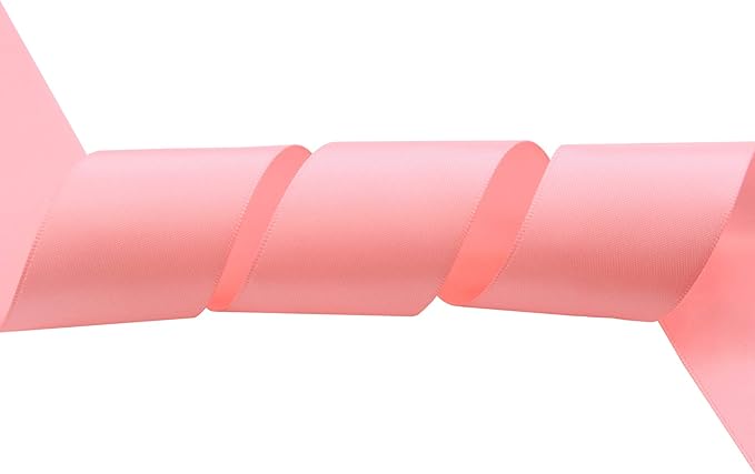 ITIsparkle 11/2" Inch Double Faced Satin Ribbon 25 Yards-Roll Set for Gift Wrapping Party Favor Hair Braids Hair Bow Baby Shower Decoration Floral Arrangement Craft Supplies, Pink Ribbon