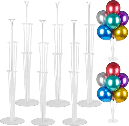 Voircoloria 6 Sets Balloon Stand Kits, Balloon Sticks Holders with Base for Table Graduation Birthday Baby Shower Gender Reveal Party Decorations