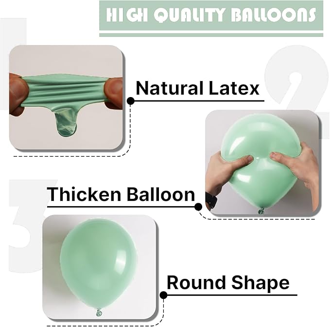 PartyWoo Pastel Green Balloons 50 pcs 5 Inch Small Mini Light Mint Green Latex Balloons for Birthday Baby Shower Gender Reveal Wedding Anniversary Graduation Party Decorations Green-Q06