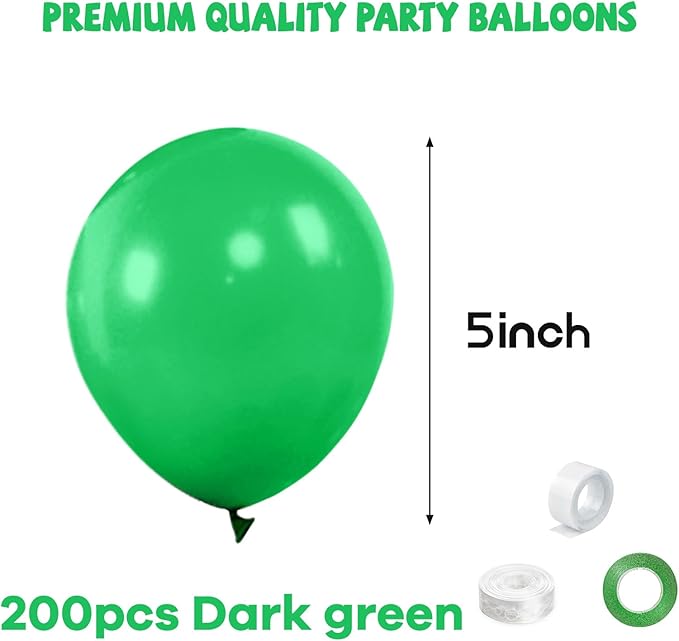 Green Balloons 110Pcs, 5 Inch Small Green Latex Party Balloons, Mini Thick Green Balloons for Birthday Wedding Baby Shower Decorations.