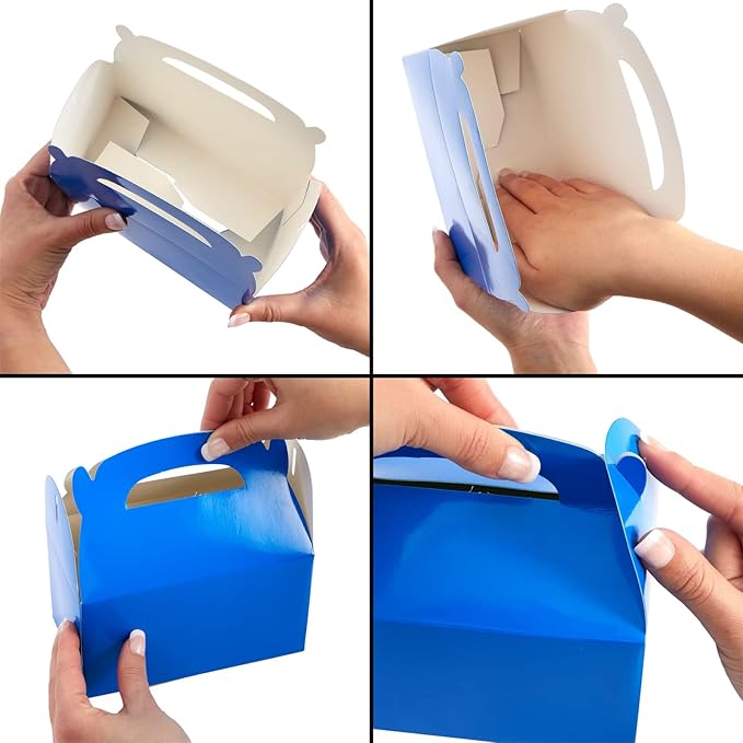 BLUE PANDA Party Favor Boxes - 6.2 x 3.5 x 3.6 In, 24-Pack, Rainbow Gable Style - Easy Assembly Candy & Treat Boxes for Small Gifts