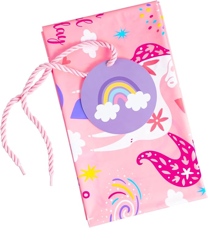 WRAPAHOLIC 56" Extra Large Pink Unicorn Birthday Gift Bag - Have a Magical Birthday Jumbo Bike Bag Gift Wrap for Girls, Baby Shower, Party, Holiday - 56" H x 36" W