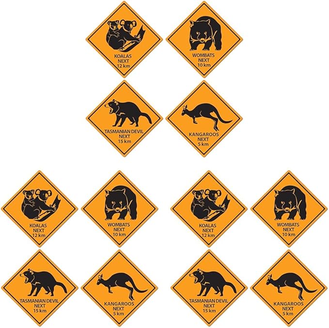 Beistle Outback Rock Weekend Critter Crossing Sign Cutouts (Pack of 3) - Yellow/Black Paper Cutouts