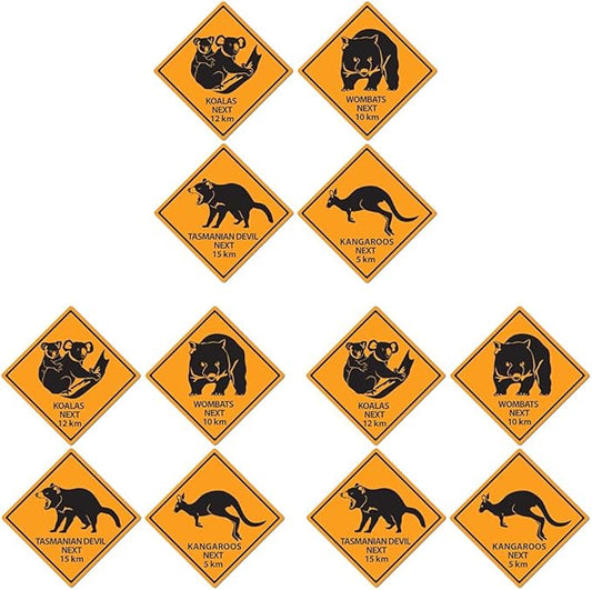 Beistle Outback Rock Weekend Critter Crossing Sign Cutouts (Pack of 3) - Yellow/Black Paper Cutouts