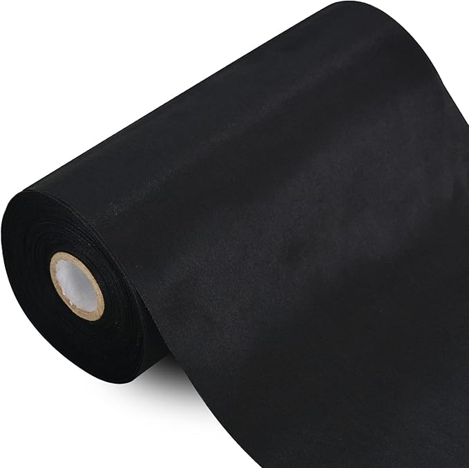 TONIFUL 6 inch x 22yd Wide Black Satin Ribbon Solid Fabric Large Ribbon for Grand Opening Cutting Ceremony Wedding Birthday Party Decoration Gift Craft Chair Sash Table Car Bows Indoor or Outdoor